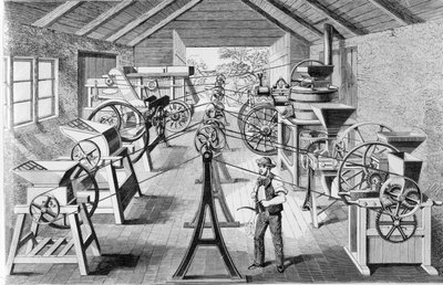 Verschillende soorten landbouwmachines door English School